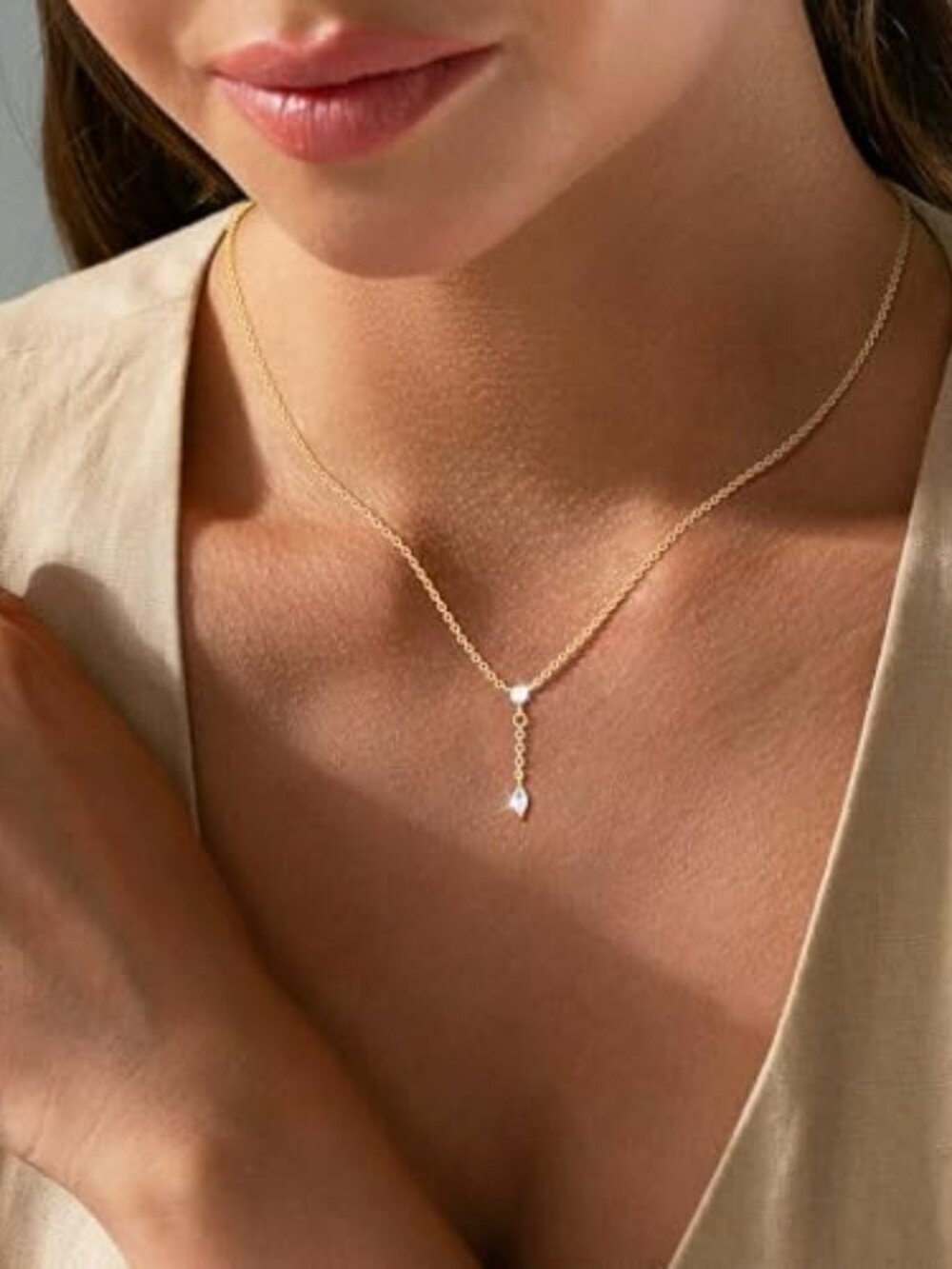 Gold/Silver Necklaces for Women, Dainty 14K Real Gold/Sterling Silver Plated